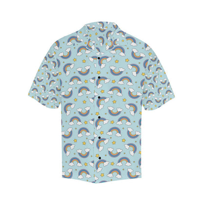 Rainbow Cloud Print Pattern Men Aloha Hawaiian Shirt
