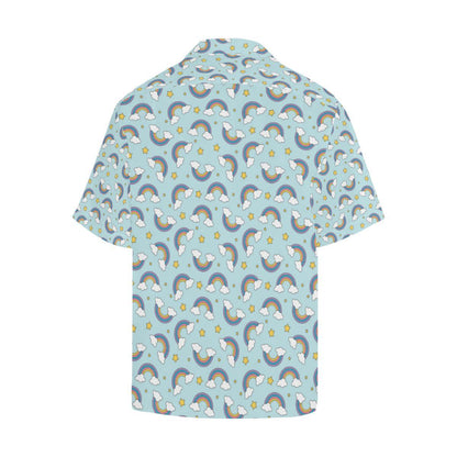 Rainbow Cloud Print Pattern Men Aloha Hawaiian Shirt