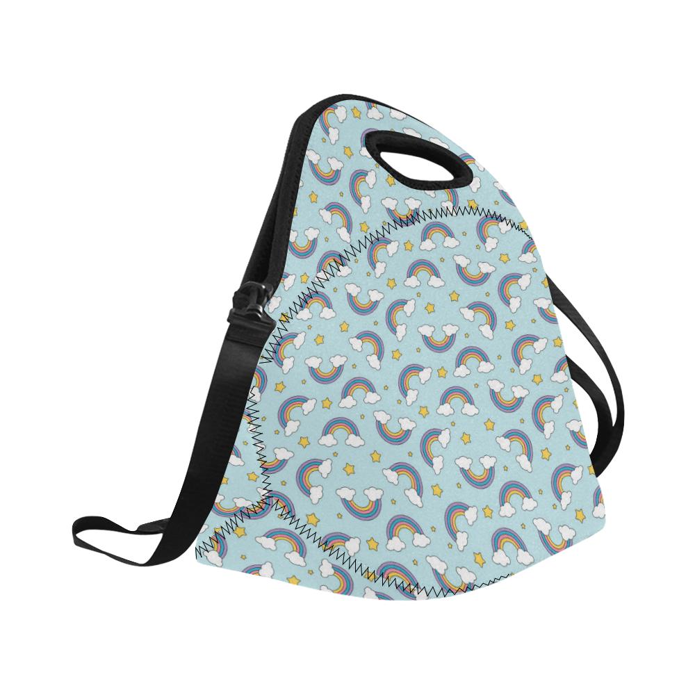 Rainbow Cloud Print Pattern Neoprene Lunch Bag (Model 1669)(Large)-JTAMIGO.COM