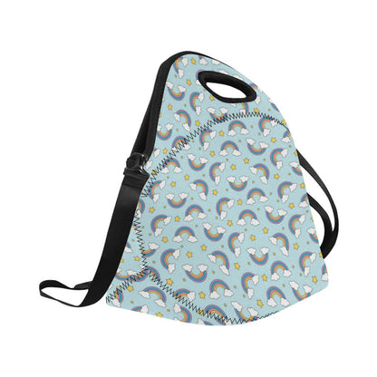Rainbow Cloud Print Pattern Neoprene Lunch Bag (Model 1669)(Large)-JTAMIGO.COM