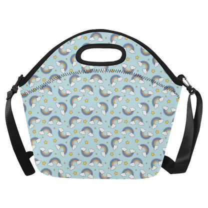 Rainbow Cloud Print Pattern Neoprene Lunch Bag (Model 1669)(Large)-JTAMIGO.COM