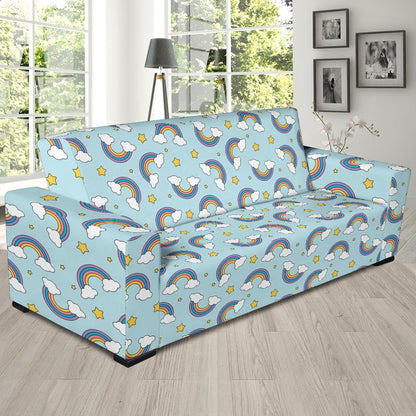 Rainbow Cloud Print Pattern Sofa Slipcover-JTAMIGO.COM