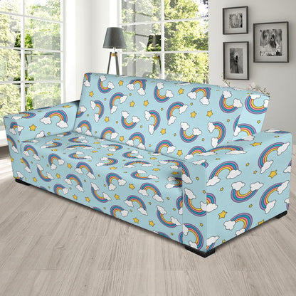 Rainbow Cloud Print Pattern Sofa Slipcover-JTAMIGO.COM