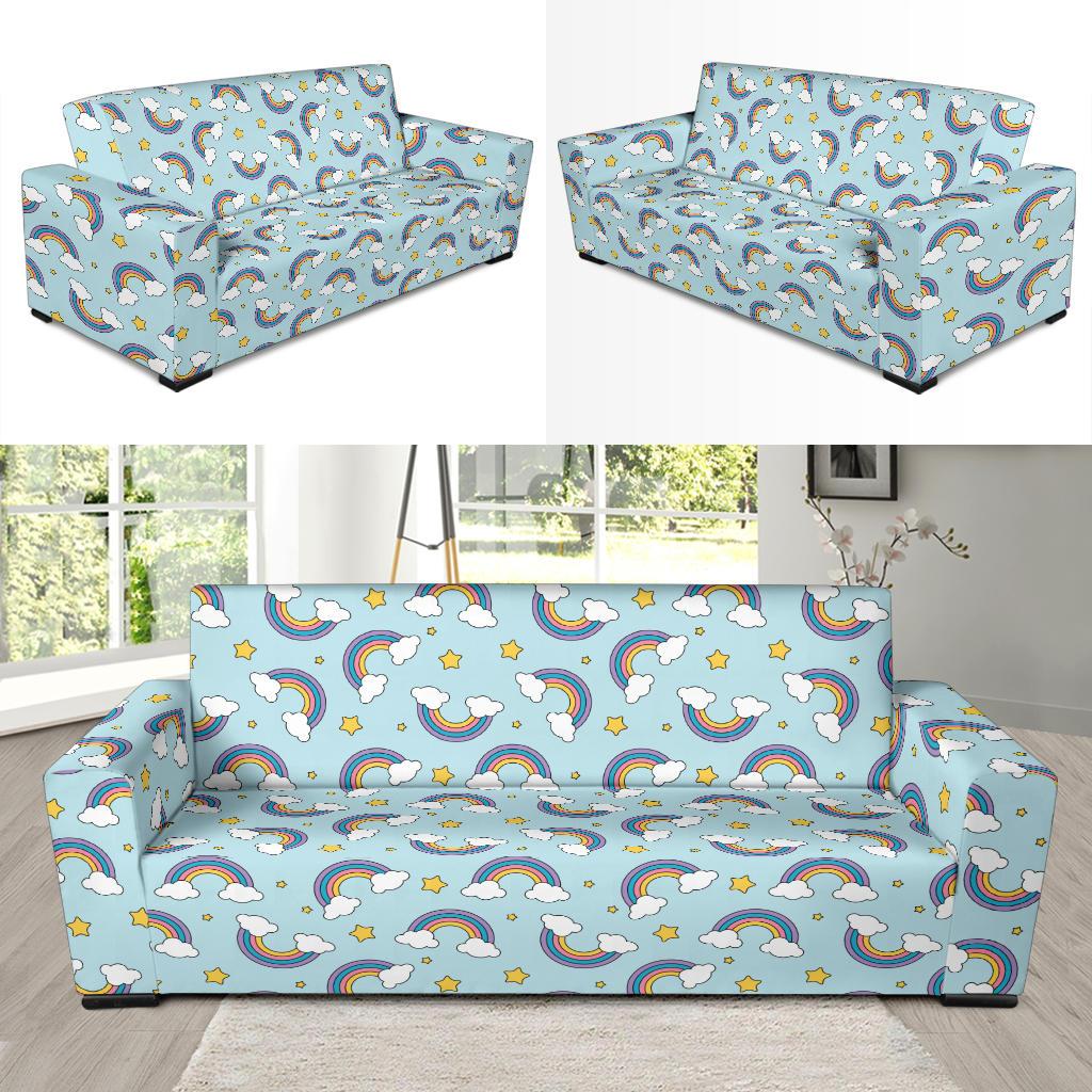 Rainbow Cloud Print Pattern Sofa Slipcover-JTAMIGO.COM
