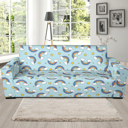 Rainbow Cloud Print Pattern Sofa Slipcover-JTAMIGO.COM