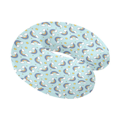 Rainbow Cloud Print Pattern U-Shaped Travel Neck Pillow-JTAMIGO.COM
