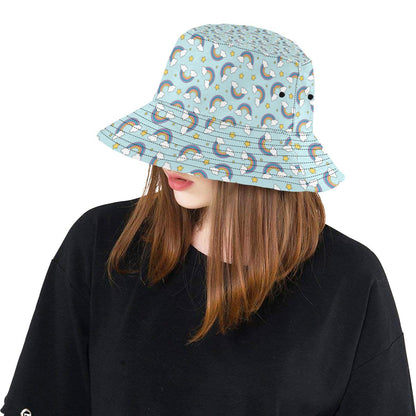 Rainbow Cloud Print Pattern Unisex Bucket Hat