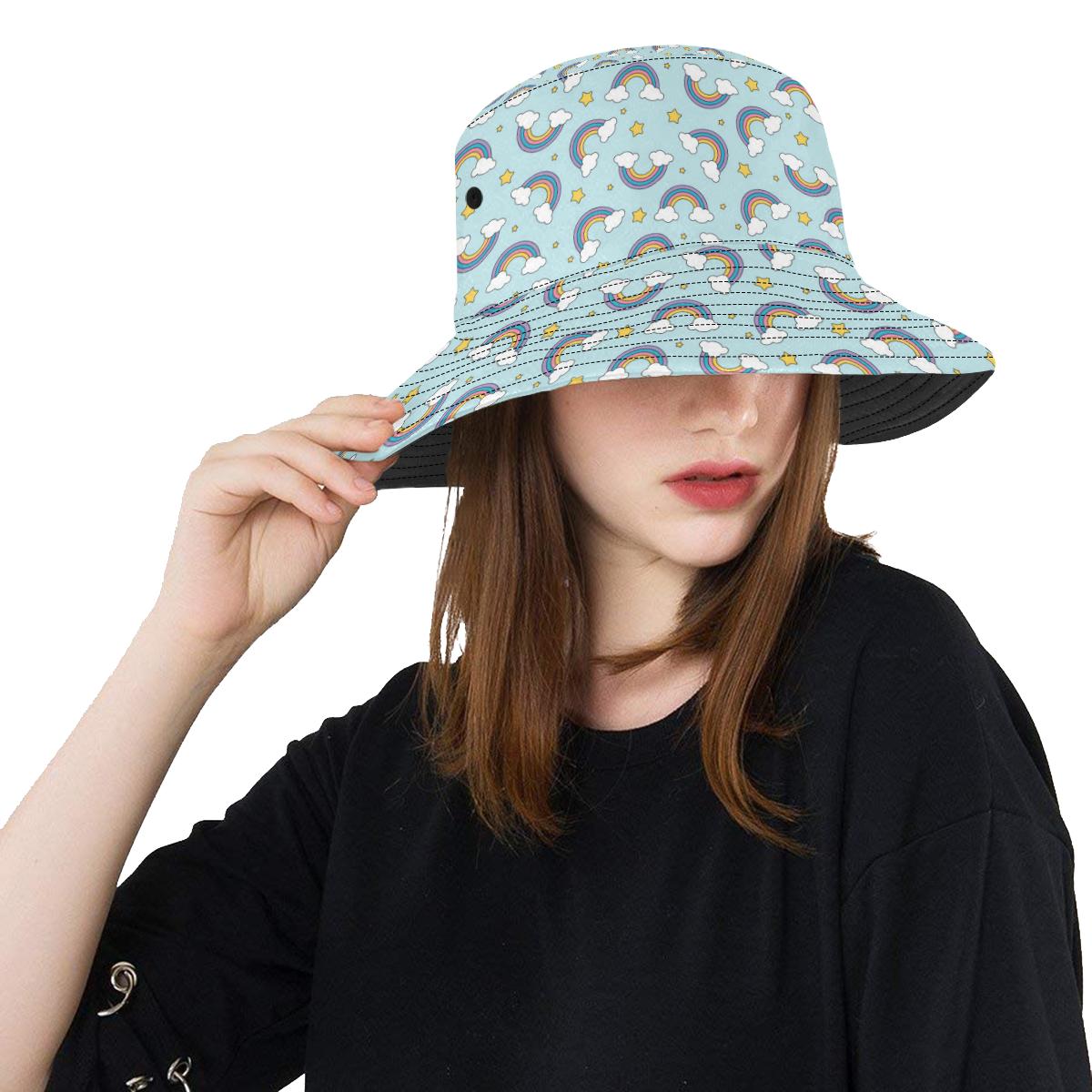 Rainbow Cloud Print Pattern Unisex Bucket Hat