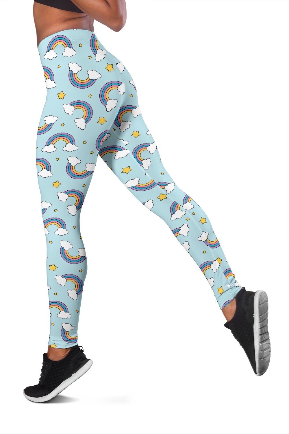 Rainbow Cloud Print Pattern Women Leggings