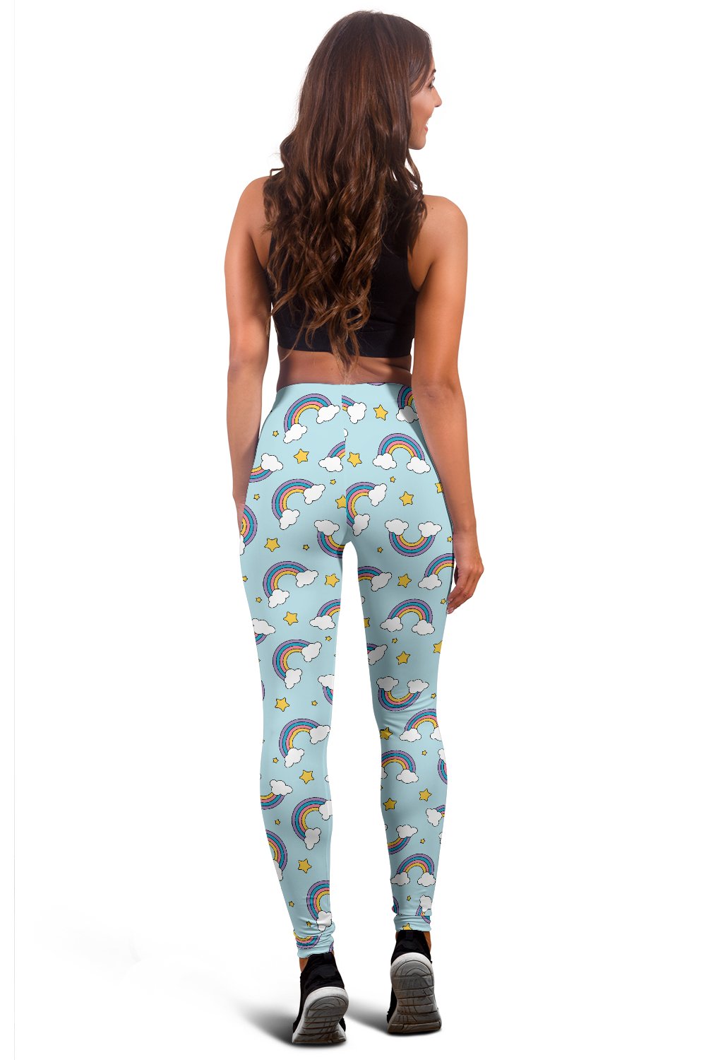 Rainbow Cloud Print Pattern Women Leggings