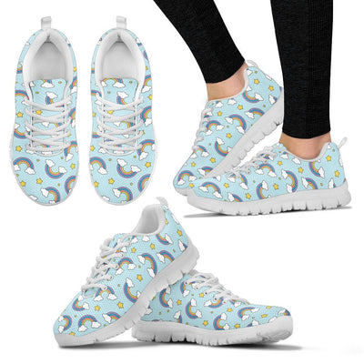 Rainbow Cloud Print Pattern Women Sneakers Shoes