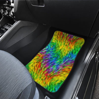 Rainbow Fur Design Print Car Floor Mats