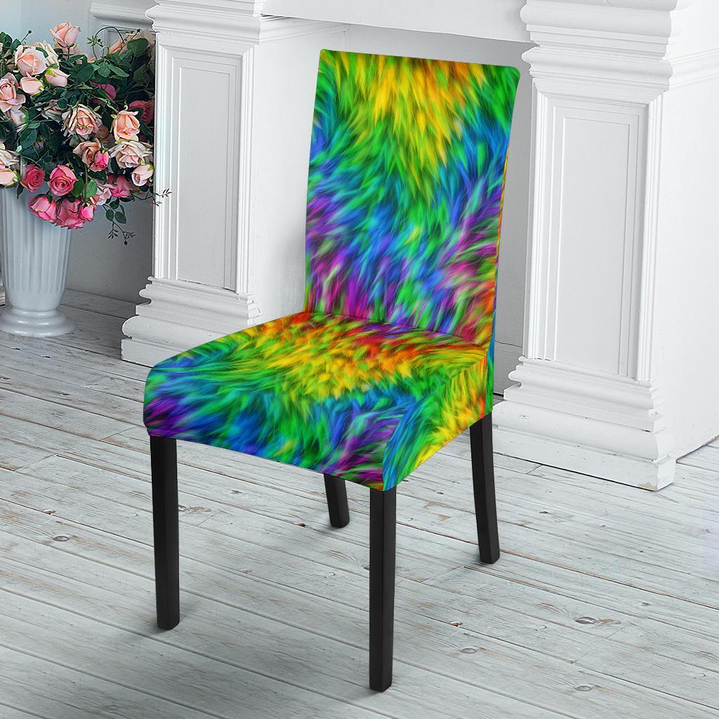 Rainbow Fur Design Print Dining Chair Slipcover-JTAMIGO.COM