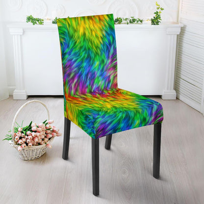 Rainbow Fur Design Print Dining Chair Slipcover-JTAMIGO.COM