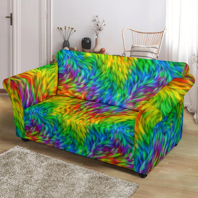 Rainbow Fur Design Print Loveseat Slipcover-JTAMIGO.COM