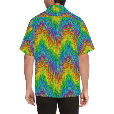Rainbow Fur Design Print Men Aloha Hawaiian Shirt