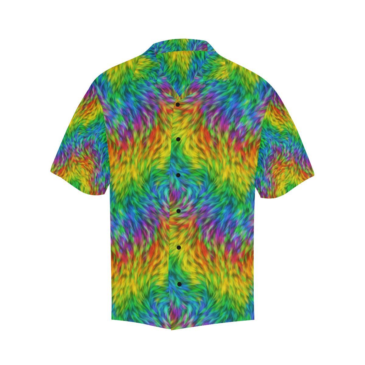 Rainbow Fur Design Print Men Aloha Hawaiian Shirt
