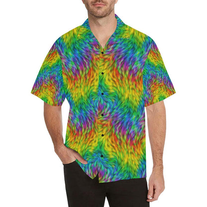 Rainbow Fur Design Print Men Aloha Hawaiian Shirt
