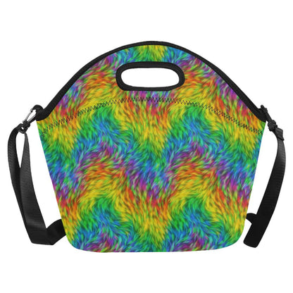 Rainbow Fur Design Print Neoprene Lunch Bag (Model 1669)(Large)-JTAMIGO.COM