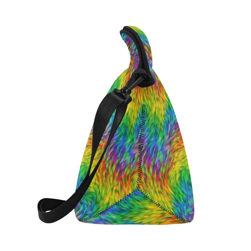 Rainbow Fur Design Print Neoprene Lunch Bag (Model 1669)(Large)-JTAMIGO.COM