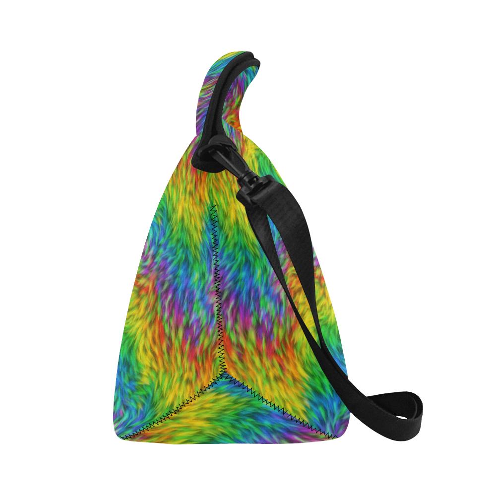 Rainbow Fur Design Print Neoprene Lunch Bag (Model 1669)(Large)-JTAMIGO.COM