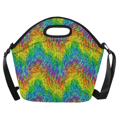 Rainbow Fur Design Print Neoprene Lunch Bag (Model 1669)(Large)-JTAMIGO.COM