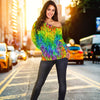 Rainbow Fur Design Print Off Shoulder Sweatshirt