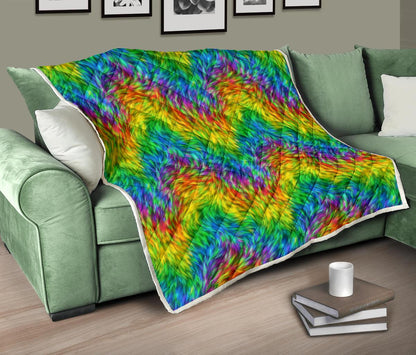 Rainbow Fur Design Print Premium Quilt-JTAMIGO.COM
