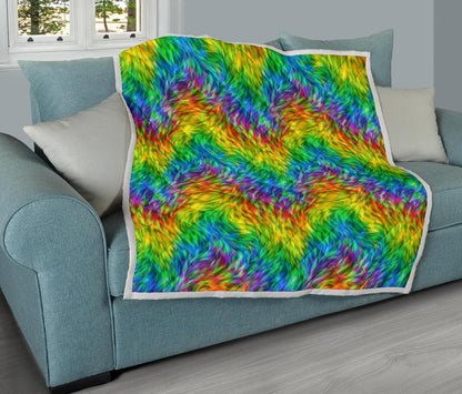 Rainbow Fur Design Print Premium Quilt-JTAMIGO.COM