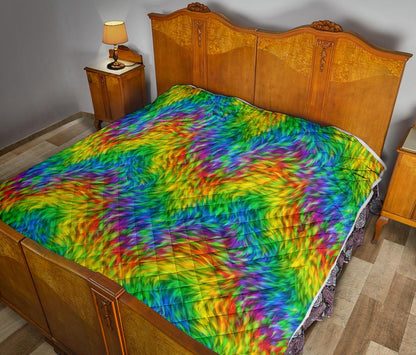 Rainbow Fur Design Print Premium Quilt-JTAMIGO.COM