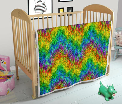 Rainbow Fur Design Print Premium Quilt-JTAMIGO.COM