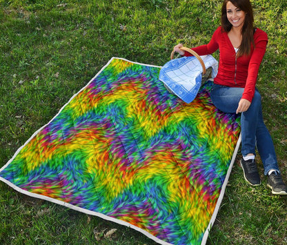 Rainbow Fur Design Print Premium Quilt-JTAMIGO.COM