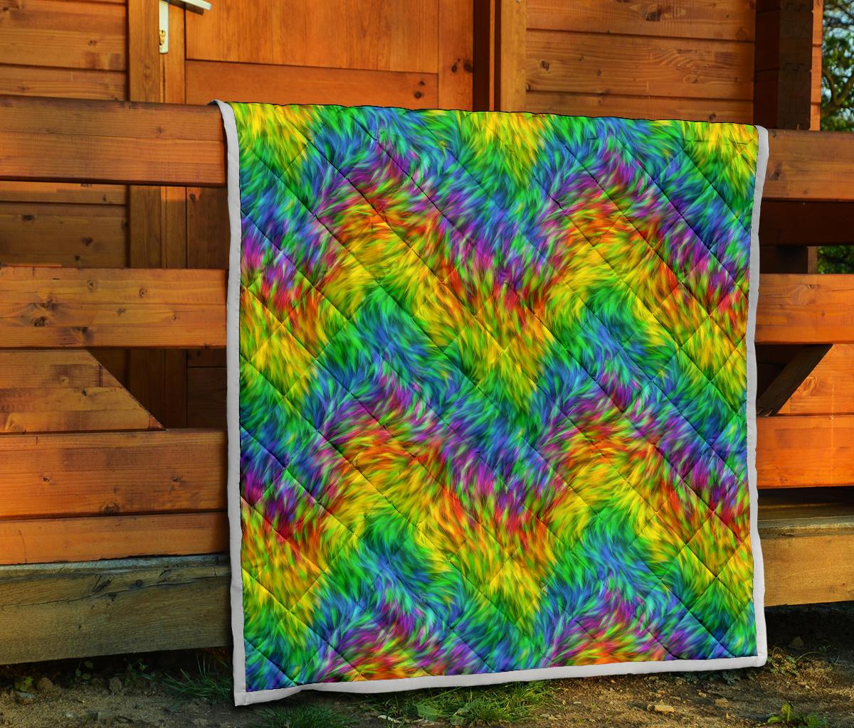 Rainbow Fur Design Print Premium Quilt-JTAMIGO.COM