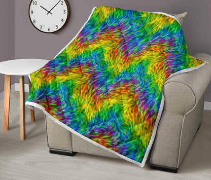Rainbow Fur Design Print Premium Quilt-JTAMIGO.COM