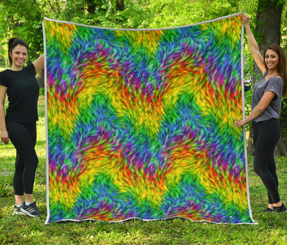 Rainbow Fur Design Print Premium Quilt-JTAMIGO.COM
