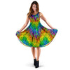 Rainbow Fur Design Print Sleeveless Dress