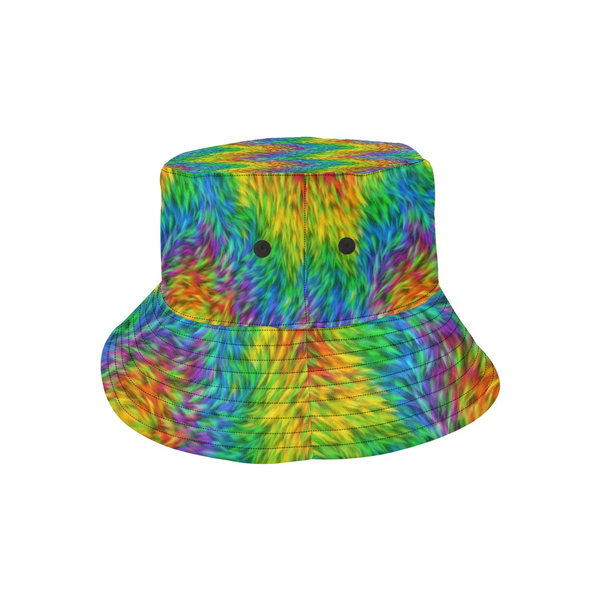 Rainbow Fur Design Print Unisex Bucket Hat