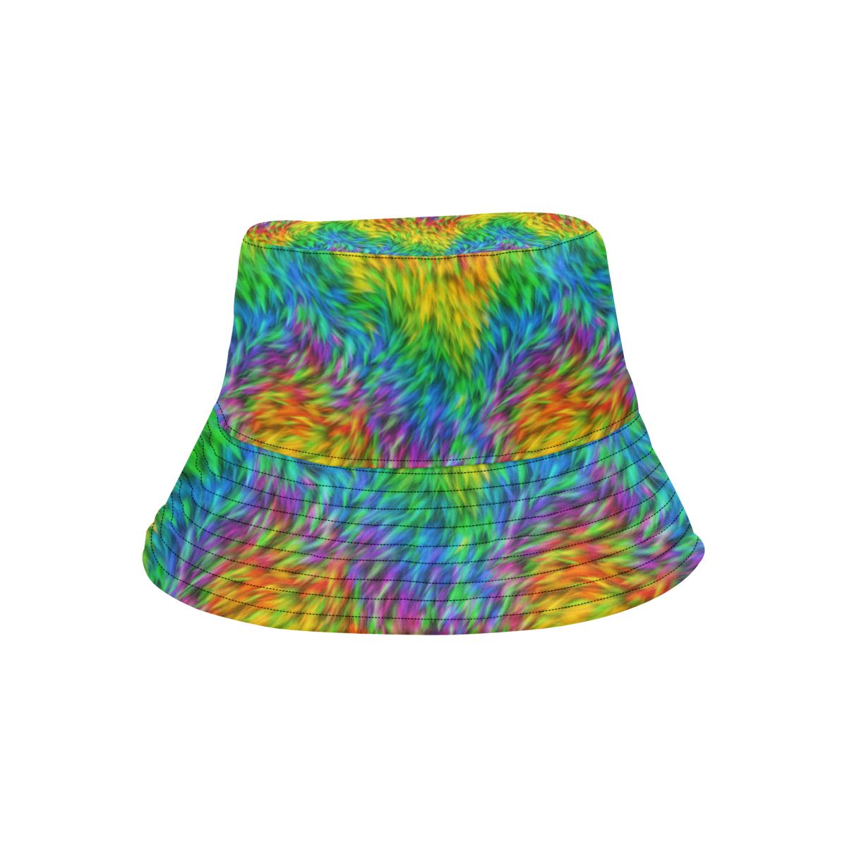 Rainbow Fur Design Print Unisex Bucket Hat