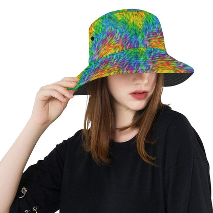 Rainbow Fur Design Print Unisex Bucket Hat