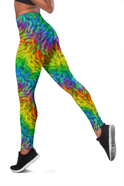 Rainbow Fur Design Print Women Leggings