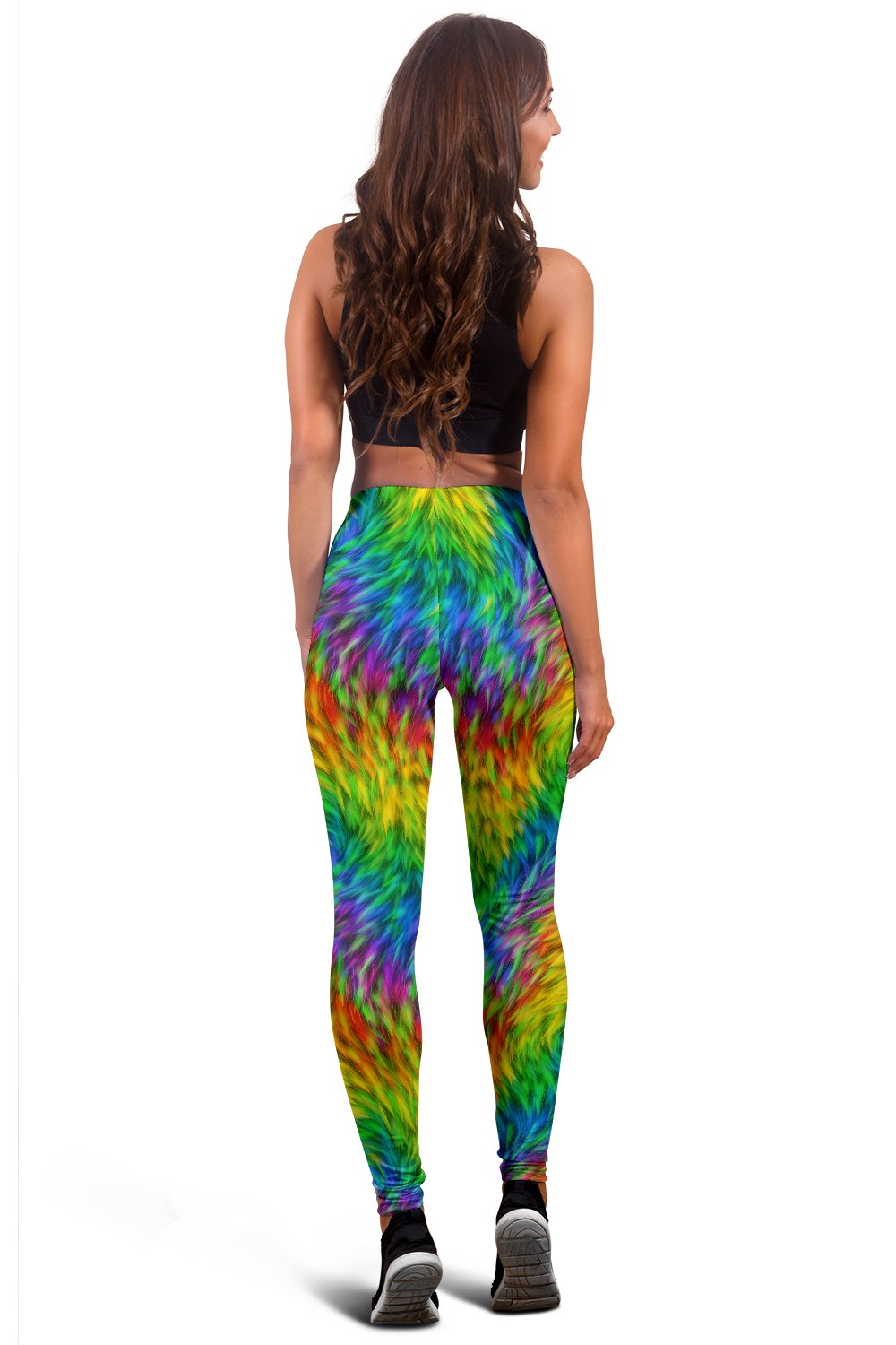 Rainbow Fur Design Print Women Leggings