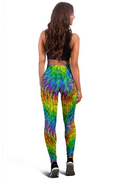 Rainbow Fur Design Print Women Leggings