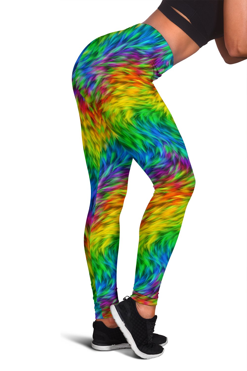 Rainbow Fur Design Print Women Leggings
