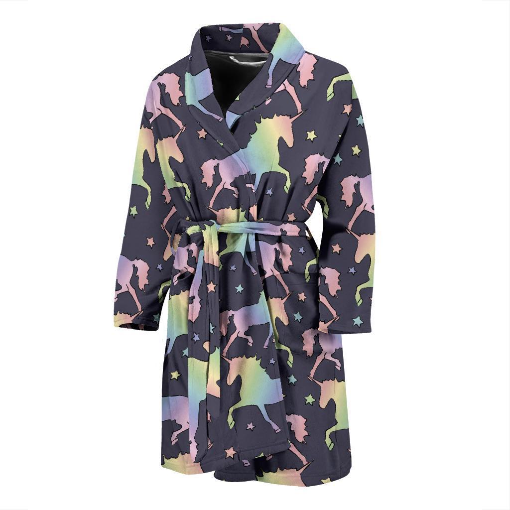 Rainbow Pattern Print Design A05 Men Bathrobe-JORJUNE.COM