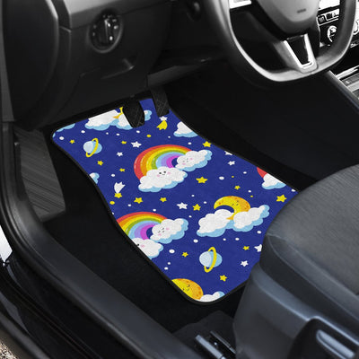 Rainbow Space Design Print Car Floor Mats