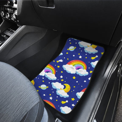 Rainbow Space Design Print Car Floor Mats