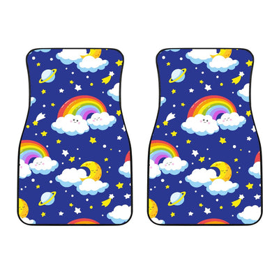 Rainbow Space Design Print Car Floor Mats