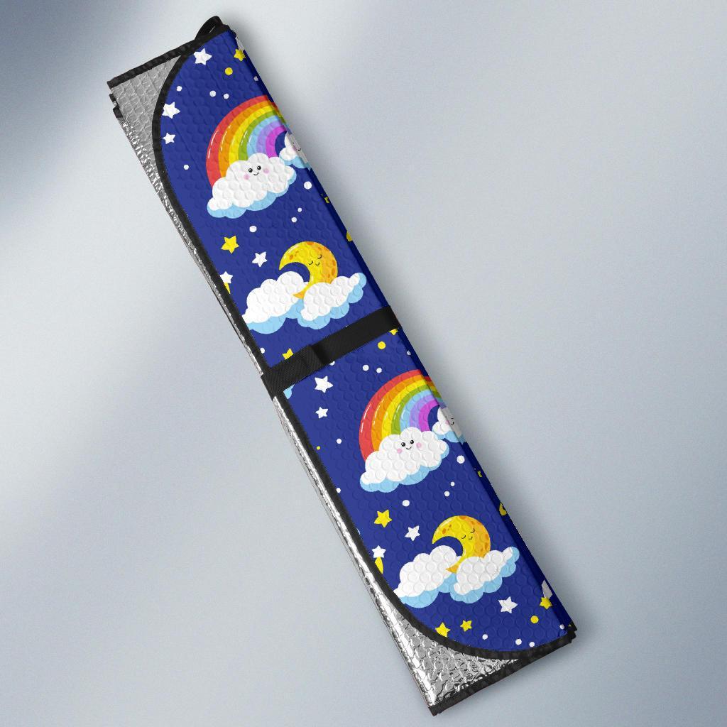 Rainbow Space Design Print Car Sun Shade For Windshield