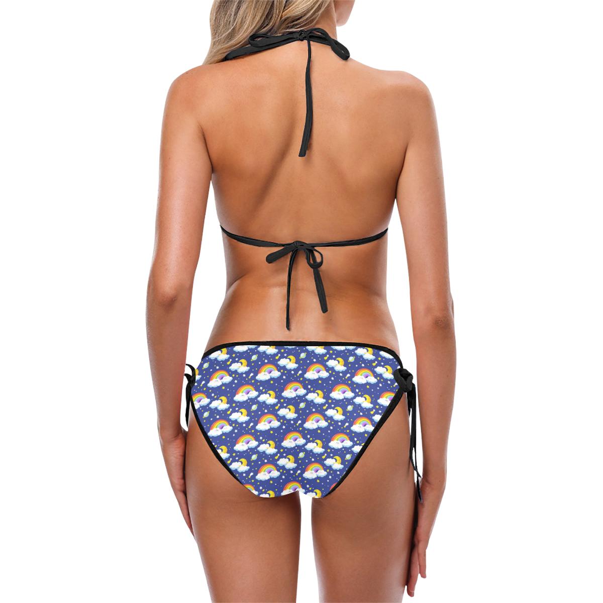 Rainbow Space Design Print Custom Bikini Swimsuit (Model S01)-JTAMIGO.COM