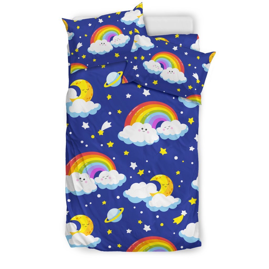 Rainbow Space Design Print Duvet Cover Bedding Set
